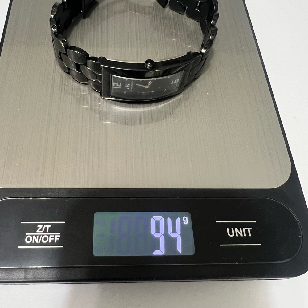 (166)Vintage Adee Kaye Rectangular Black and Silver Watch…Ak4074-L - Picture 10 of 10